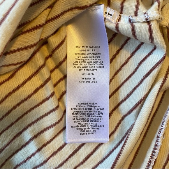 Current/Elliott | The Sailor Tee In Ecru Stripe | Size Large - Picture 6 of 8